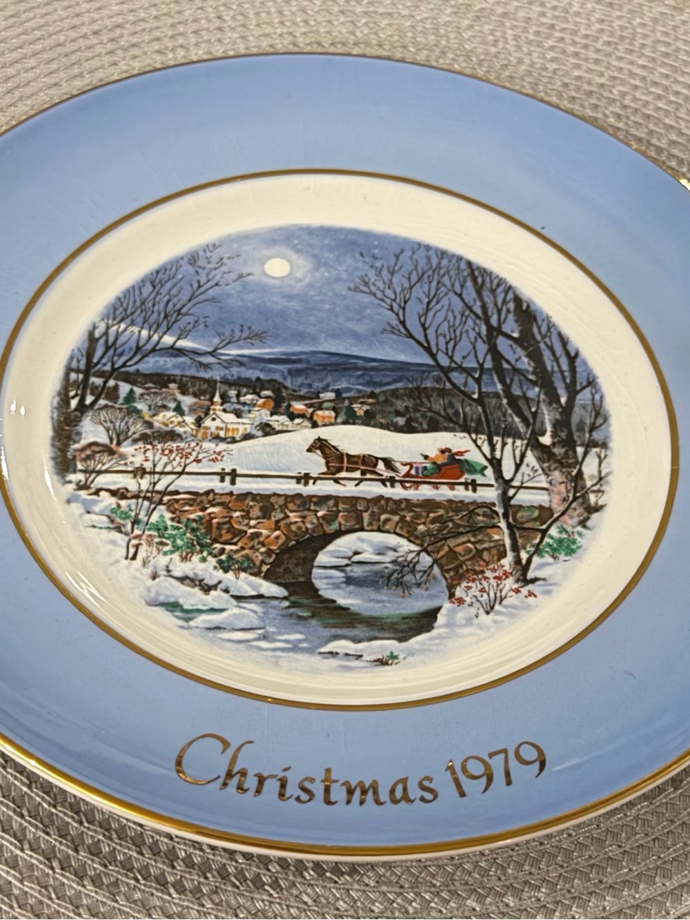 Christmas 1979 Blue Holiday Collector Plate